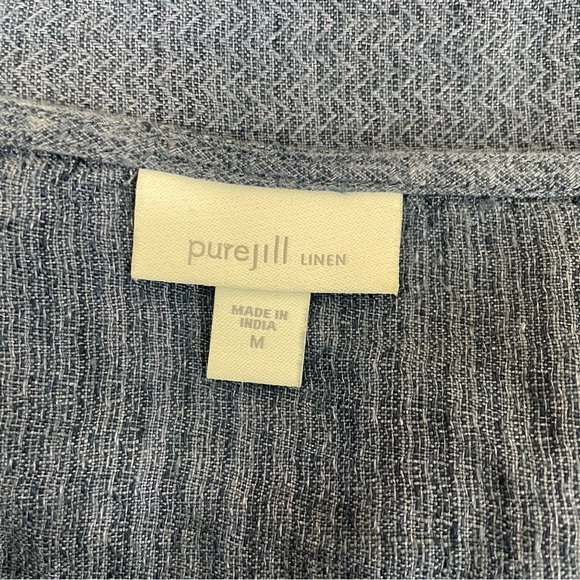 J Jill PureJill Blue Linen Tunic Top - Picture 6 of 9